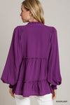 Eggplant Tiered Blouse