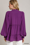 Eggplant Tiered Blouse