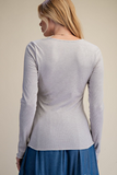 Silver Lining Lace Ribbed Top back view