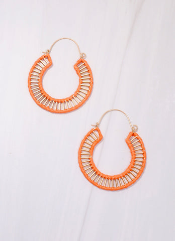 Orange Cutout Hoop Earrings