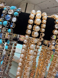Triple Strand Glam Statement Necklace