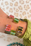 Triple Baguette Crystal Open Cuff by WAFA