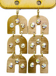 Pink Panache A260 * Gold triple arch earring with AB crystals