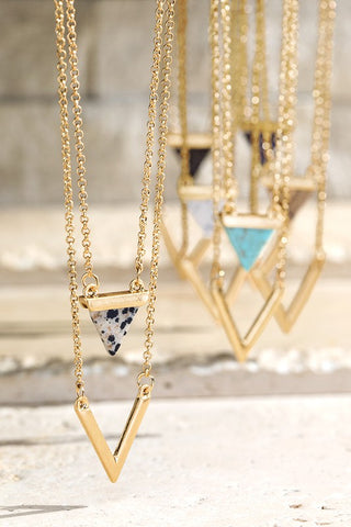 Triangle Pendant Necklace (3 colors)