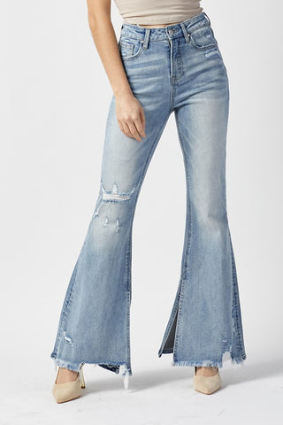 Risen Jeans High Rise Slit Flares