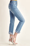 Risen Jeans Mid-Rise Cuffed Straight Jeans Regular&Plus
