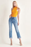 Risen Jeans Mid-Rise Cuffed Straight Jeans Regular&Plus