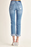 Risen Jeans Mid-Rise Cuffed Straight Jeans Regular&Plus
