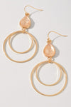 Double Circle Stone Earring