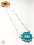 806 Turquoise Triangle flower necklace