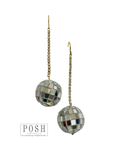 Posh Rhinestone chain with disco ball earring