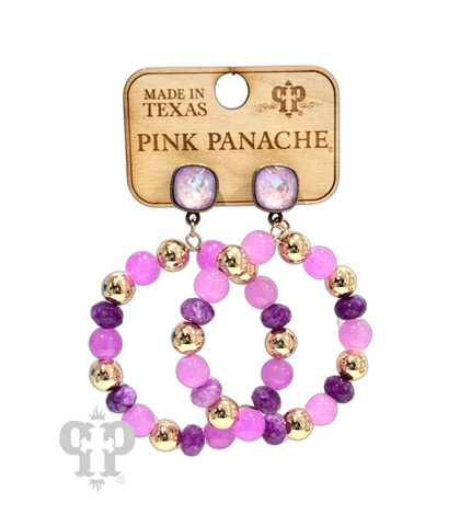 Pink Panache Purple Bead Earrings