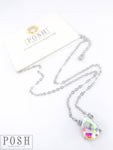 Posh Chain Necklace With Rhinestone Teardrop