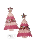 Posh Christmas tree on confetti star post earring
