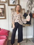 Ruffle Linen Pants-Black (S-2X)