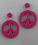 Pink Peace Sign Earrings
