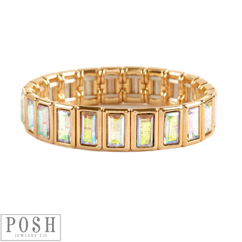 Posh * Rectangle Rhinestone Stretch Bracelet