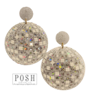 Posh Acrylic disco ball post earring