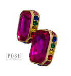 Posh Rectangle rhinestone rimmed with rhinestones