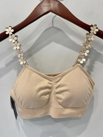 Strap Its Basic Bra - Gold Vegan Flowers
