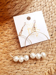 Jumbo Pearl Hoop Earrings Tickled Pink