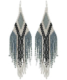 Beaded Fringe Earrings - Diamond