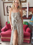 Leopard Romper Maxi Dress