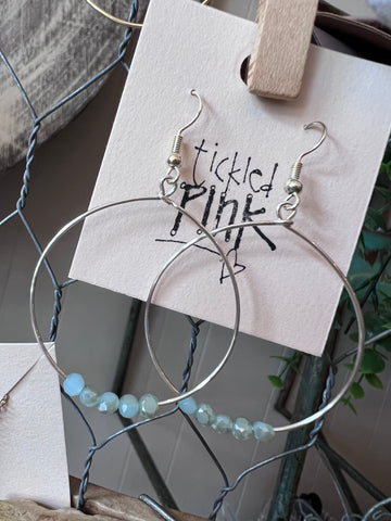 Tickled Pink Earrings-Blue Silver