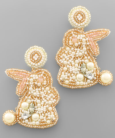 Easter Bunny Pearl Earrings