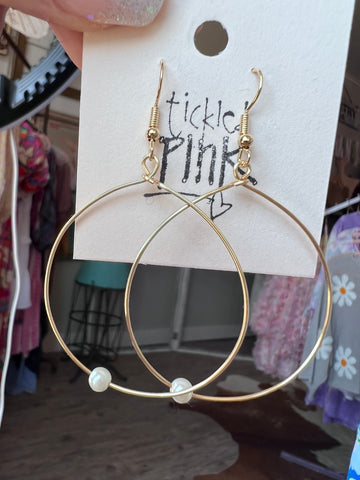 Tickled Pink Earrings-Tiny Pearl