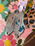 Carol Sue Leather & AB Earrings