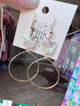 Tickled Pink Earrings-Butterfly Drop Gold