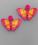 Pink/Orange Butterfly Earrings