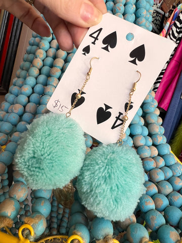 Ear Candy - Turquoise Pom