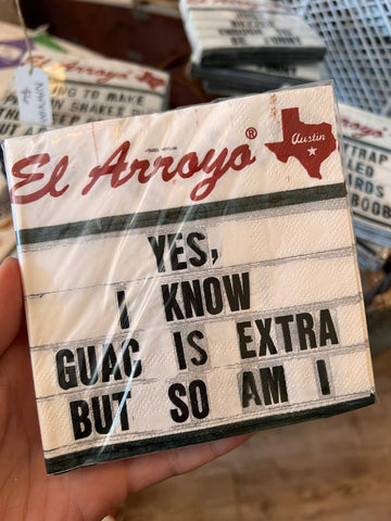 Guac is extra cocktail napkins