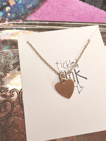 Tickled Pink Gold Heart Necklace