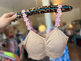 Strap-Its Bra Nude with Blush Suede Flowers - OS