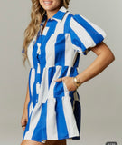 Double Take Striped Mini Dress