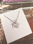Tickled Pink Silver Heart Necklace