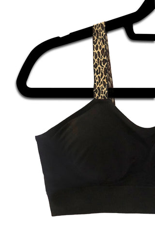 Strap-Its Bralette Plus Black Leopard